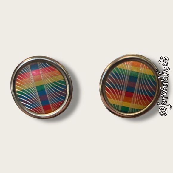 Bundle Sale 3 for $15 | Colorful Round Metal Earrings - Picture 4 of 9